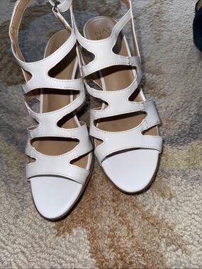 Naturalizer White Cutout Strappy Heels